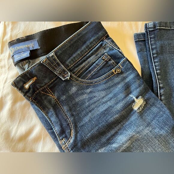 NWOT- “Ab"solution® High Rise Distressed Blue Denim Skinny Jeans- size 2 - Picture 6 of 6